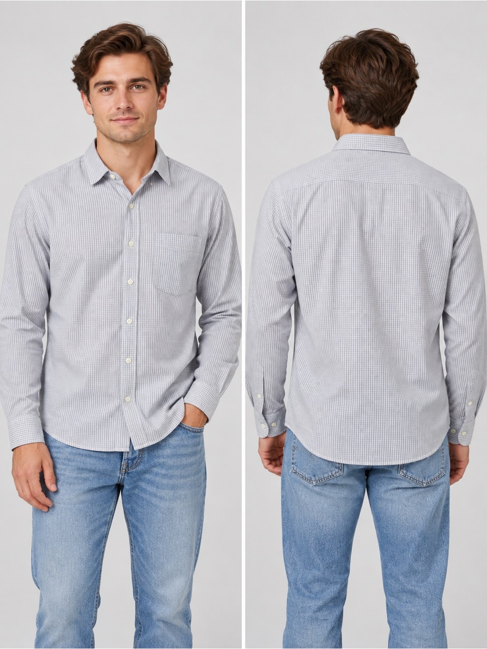 Target 🎯 Goodfellow & Co Gray Checked Long-Sleeve Button-Down Shirt